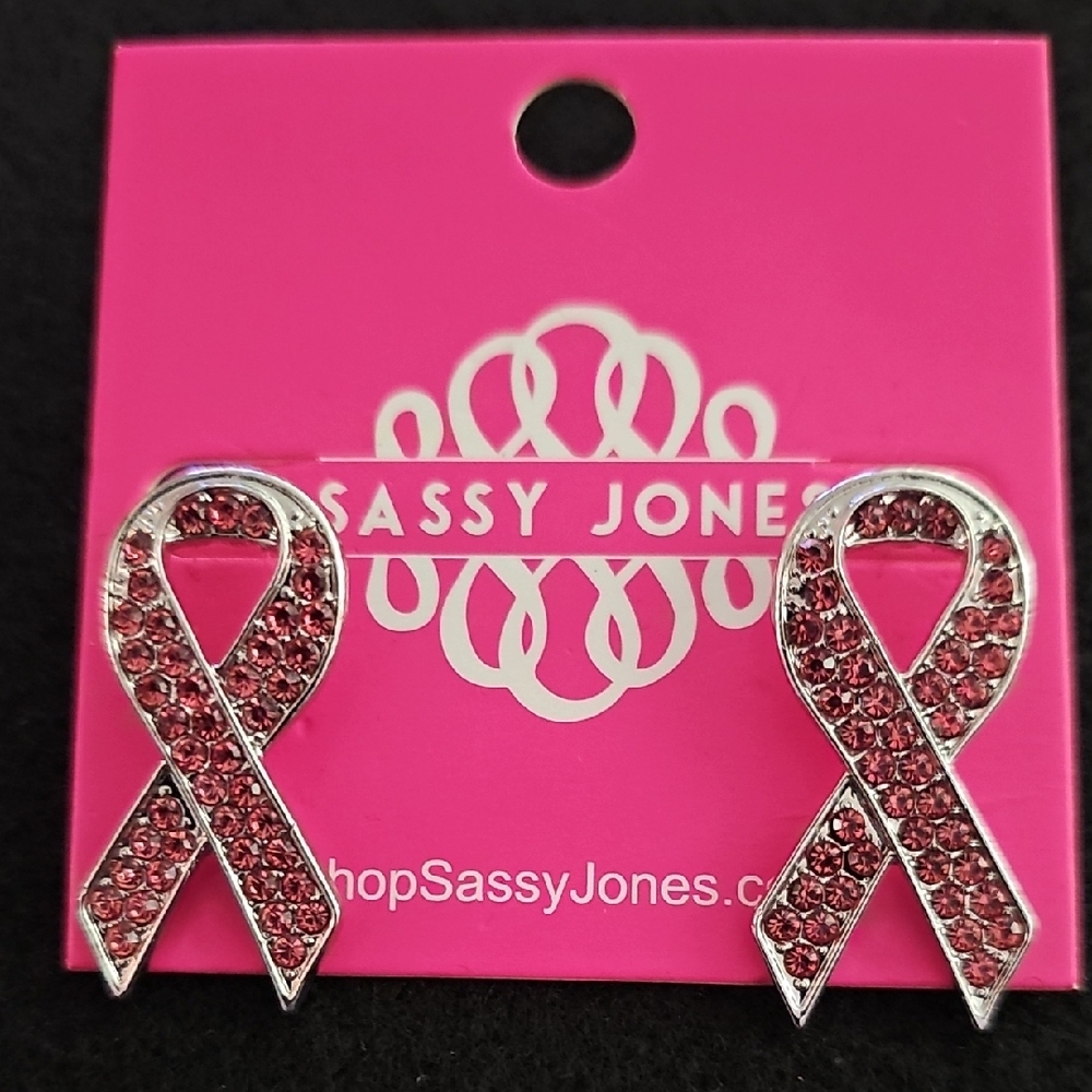 Sassy Jones Sparkling Red Ribbon Earrings